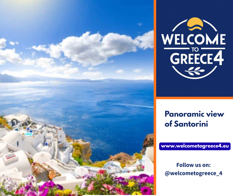 Panoramic view of Santorini